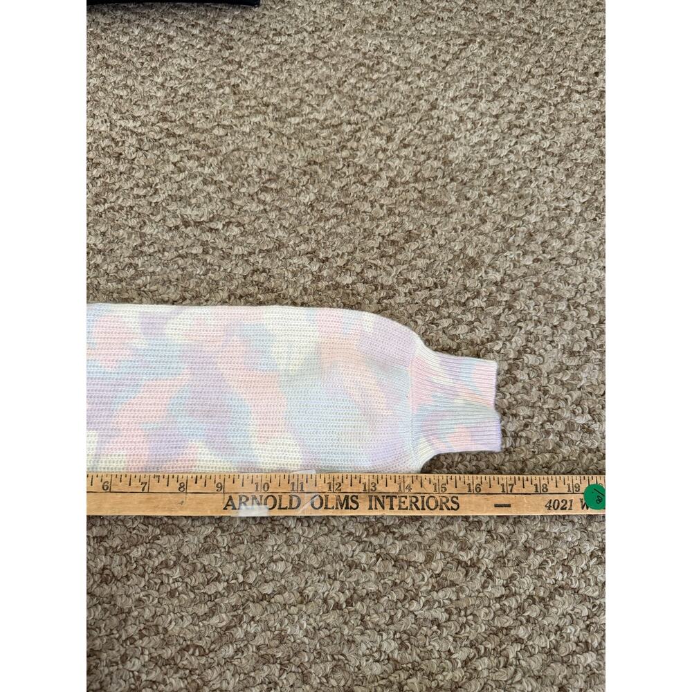 Girly Preppy Pastel Camouflage 100% Cashmere 27 Miles Malibu Crewneck Sweater - Picture 6 of 9